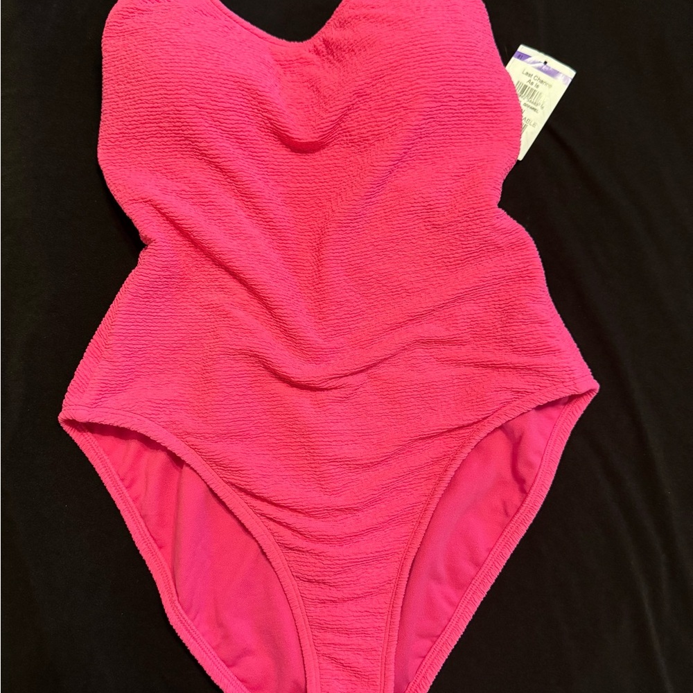 Vibrant Pink Textured Swimsuit